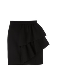 Черная мини-юбка с рюшами от Saint Laurent
