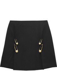 Черная мини-юбка с украшением от Versus