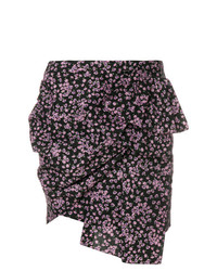 Черная мини-юбка с цветочным принтом от Magda Butrym