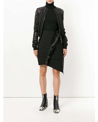 Черная мини-юбка с шипами от Saint Laurent
