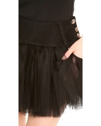 Черная мини-юбка со складками от Jean Paul Gaultier