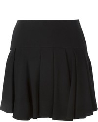 Черная мини-юбка со складками от Saint Laurent