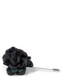 Черная мужская брошь с цветочным принтом от Lanvin