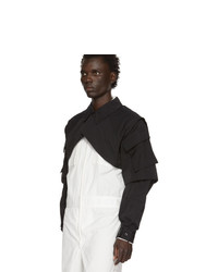 Мужская черная нейлоновая куртка-рубашка от Random Identities