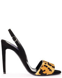 Черная обувь с леопардовым принтом