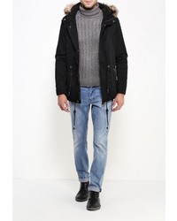 Мужская черная парка от Alcott