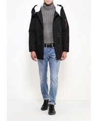 Мужская черная парка от Alcott