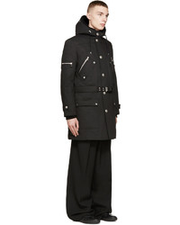 Мужская черная парка от Balmain