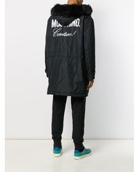 Мужская черная парка от Moschino