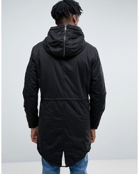 Мужская черная парка от ONLY & SONS