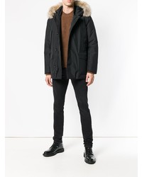 Мужская черная парка от Woolrich