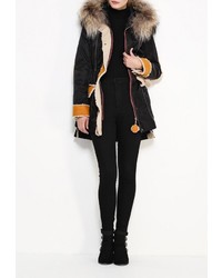 Женская черная парка от Grafinia