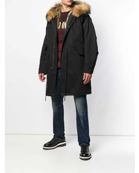 Мужская черная парка от Amen