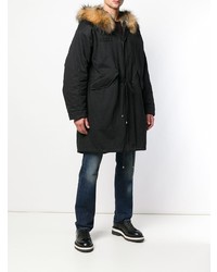 Мужская черная парка от Amen