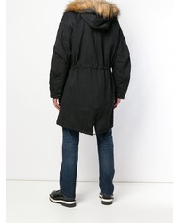 Мужская черная парка от Amen