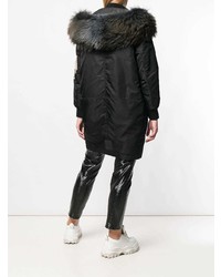 Женская черная парка от Mr & Mrs Italy