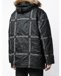 Мужская черная парка от Supreme