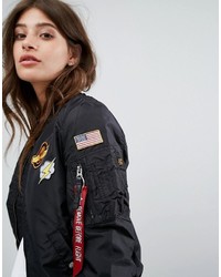 Женская черная парка от Alpha Industries