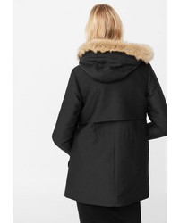 Женская черная парка от Mango