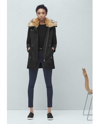 Женская черная парка от Mango