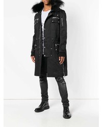 Мужская черная парка от Balmain