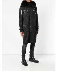 Мужская черная парка от Balmain