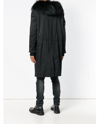 Мужская черная парка от Balmain