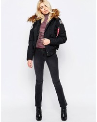 Женская черная парка от Alpha Industries