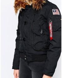 Женская черная парка от Alpha Industries