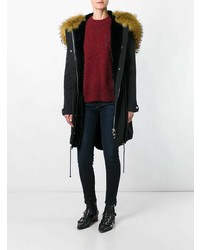 Женская черная парка от Liska