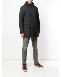 Мужская черная парка от Paul & Shark