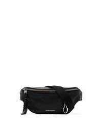 Мужская черная поясная сумка из плотной ткани от Alexander McQueen