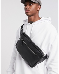 Мужская черная поясная сумка из плотной ткани от ASOS DESIGN
