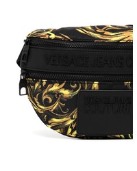 Мужская черная поясная сумка из плотной ткани от VERSACE JEANS COUTURE