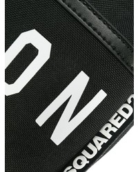 Мужская черная поясная сумка из плотной ткани от DSQUARED2