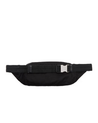 Мужская черная поясная сумка из плотной ткани от Prada