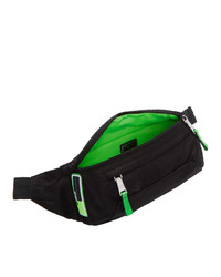 Мужская черная поясная сумка из плотной ткани от Prada