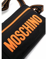 Мужская черная поясная сумка из плотной ткани от Moschino