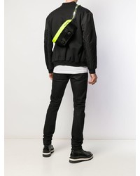 Мужская черная поясная сумка из плотной ткани от DSQUARED2