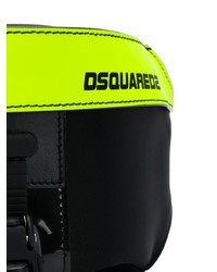 Мужская черная поясная сумка из плотной ткани от DSQUARED2