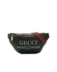 Мужская черная поясная сумка из плотной ткани от Gucci