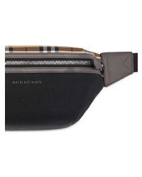 Мужская черная поясная сумка из плотной ткани от Burberry