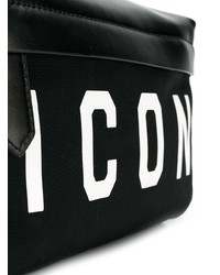 Мужская черная поясная сумка из плотной ткани от DSQUARED2