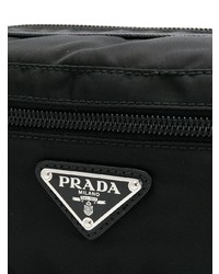 Черная поясная сумка из плотной ткани от Prada