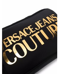 Мужская черная поясная сумка из плотной ткани от VERSACE JEANS COUTURE