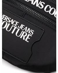 Мужская черная поясная сумка из плотной ткани от VERSACE JEANS COUTURE