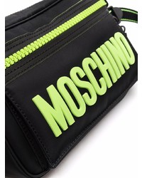 Мужская черная поясная сумка из плотной ткани от Moschino