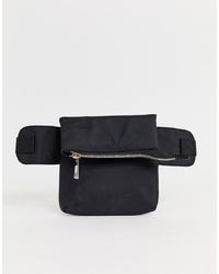 Черная поясная сумка из плотной ткани от Missguided