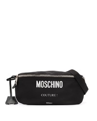 Мужская черная поясная сумка из плотной ткани от Moschino