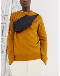 Мужская черная поясная сумка из плотной ткани от New Look